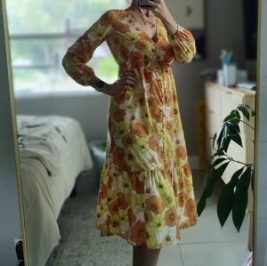 Mott50 Floral retro 70s Sundress NWOT